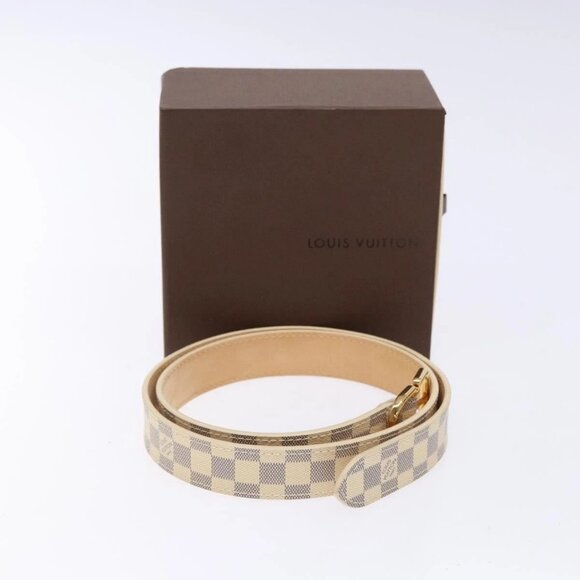 LOUIS VUITTON Damier Azur Ceinture Mini Belt 34.3"" M9782 LV Auth - Picture 1 of 15
